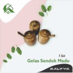 Wood Glass and Spoon Honey